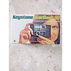 Vintage Keystone Everflash 30 Camera w/ Box Untested As Is Condition